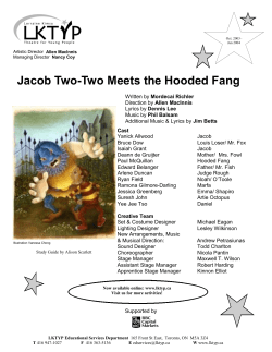 Jacob Study Guide - Young People`s Theatre