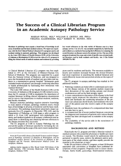 The Success of a Clinical Librarian Program in an Academic