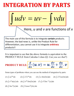 The Method of Integration by Parts