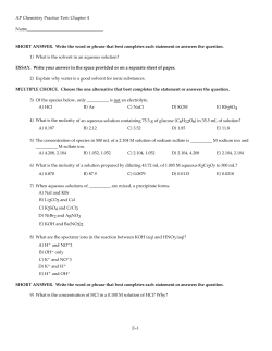 AP Chemistry Practice Test: Chapter 4