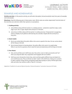 EXAMPLES AND NONEXAMPLES LEARNING ACTIVITY