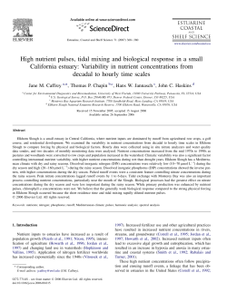 High nutrient pulses, tidal mixing and biological response in a small