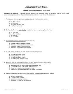 Accuplacer Study Guide - Clovis Community College
