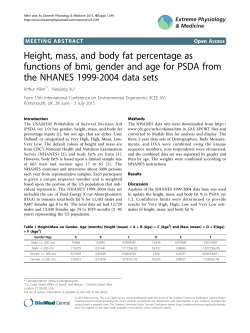 Height, mass, and body fat percentage as functions of bmi, gender