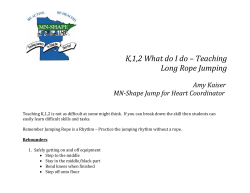 K,1,2 What do I do – Teaching Long Rope Jumping