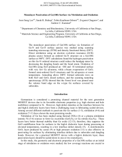 Monolayer Passivation of Ge(100) Surface via Nitridation and
