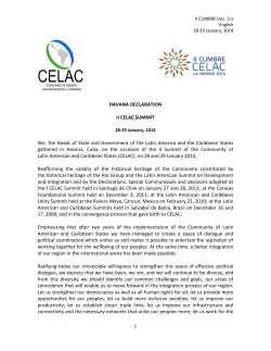 HAVANA DECLARATION II CELAC SUMMIT We, the Heads of State