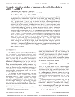 Aqueous sodium chloride solutions