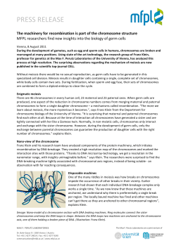 press release - Max F. Perutz Laboratories