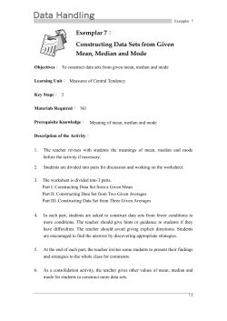 Constructing Data Sets from Given Mean, Median and Mode