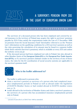 a survivor`s pension from zus in the light of european union law