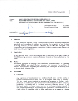 4-030 Medicare Services Decisions and Complaints