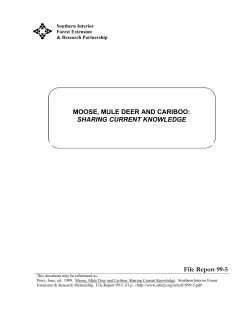 File Report 99-5 MOOSE, MULE DEER AND CARIBOO: SHARING