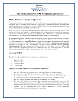 The Risks Associated with Reciprocal Agreements
