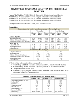 physioneal 40 glucose solution for peritoneal
