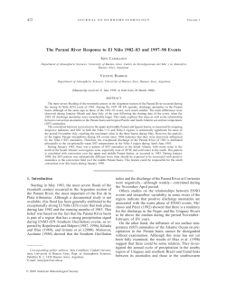 The Paran&aacute; River Response to El Nin&tilde;o 1982&ndash;83 and 1997&ndash;98 Events