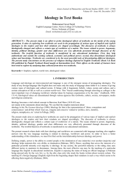 Ideology in Text Books - Asian Online Journals
