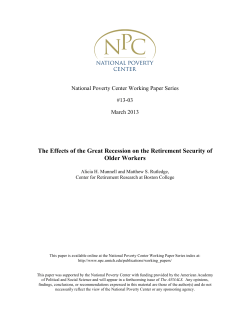 The Effects of the Great Recession on the Retirement Security of