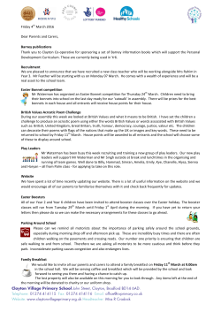 Friday 4th March 2016 Dear Parents and Carers, Barney