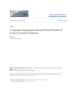 Corporate Acquisitions Around Time Periods of Loan Covenant