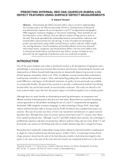 Predicting internal red oak (Quercus rubra) log defect features using