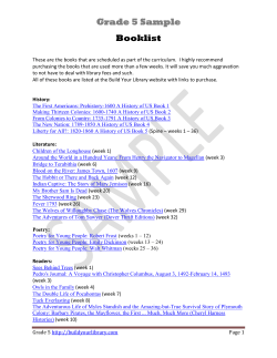 Grade 5 Sample Booklist