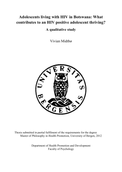Adolescents living with HIV in Botswana: What - (BORA)