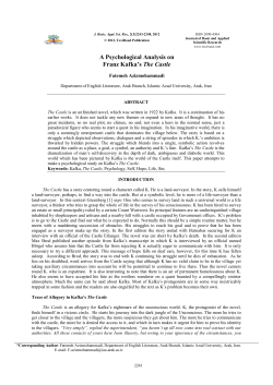 A Psychological Analysis on Franz Kafka`s The Castle