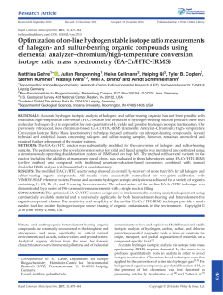 Optimization of on-line hydrogen stable isotope ratio