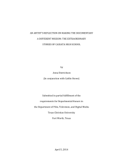 an artist`s reflection on making the documentary a different mission