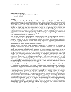 Donald James Wuebbles - Department of Atmospheric Sciences