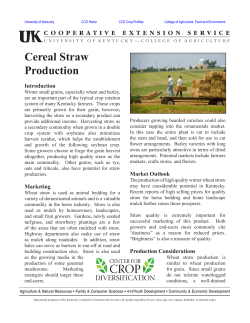 Cereal Straw Production - University of Kentucky