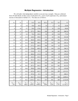 Multiple Regression