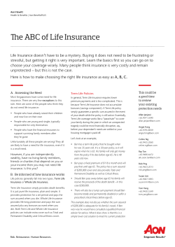 The ABC of Life Insurance