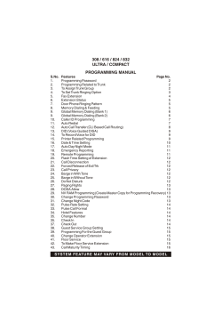 308 / 616 / 824 / 832 ultra / compact programming manual
