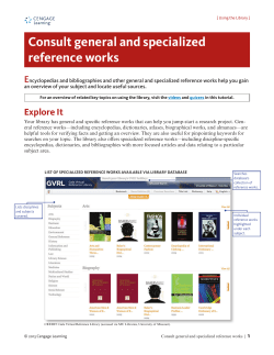 Consult general and specialized reference works