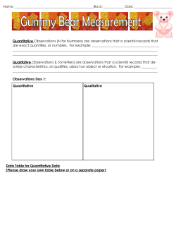 Quantitative Observations (N for Numbers) are observations that a