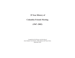 35 Year History of Columbia Friends Meeting