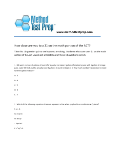How close are you to a 21 on the math portion of the ACT?