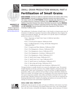 Fertilization of Small Grains