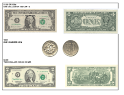 $1.00 OR 100&cent; ONE DOLLAR OR 100 CENTS 100&yen; ONE