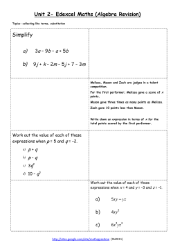Unit 2- Edexcel Maths (Algebra Revision) Simplify