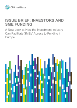 Issue Brief: Investors and SME funding