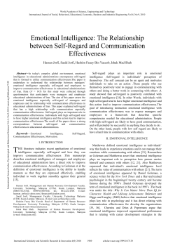 The Relationship between Self-Regard and Communication