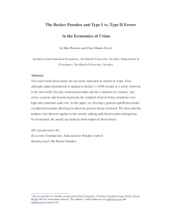 The Becker Paradox and Type I vs. Type II Errors in the Economics