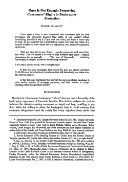 Once Is Not Enough: Preserving Consumers` Rights to Bankruptcy