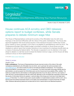 House continues ACA scrutiny and CBO releases options