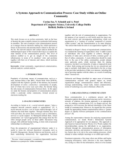 A Systems Approach to Communication Process