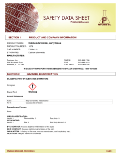 SECTION 1 PRODUCT AND COMPANY INFORMATION Calcium