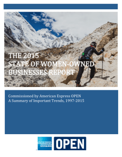 2015 State of Women-‐Owned Businesses
